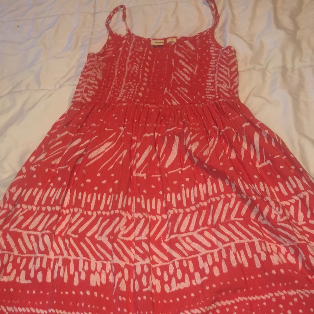 coral colored sundress